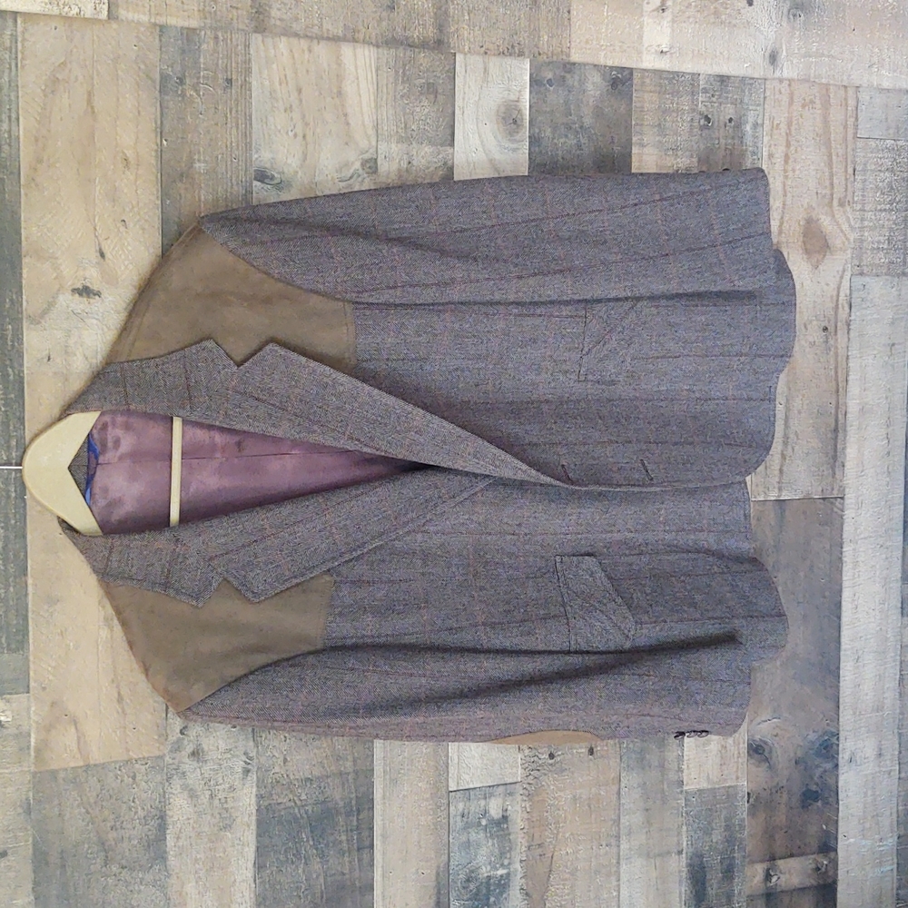 Vintage Pendleton Leather and wool tweed Western Sport Coat sz 46 Men's